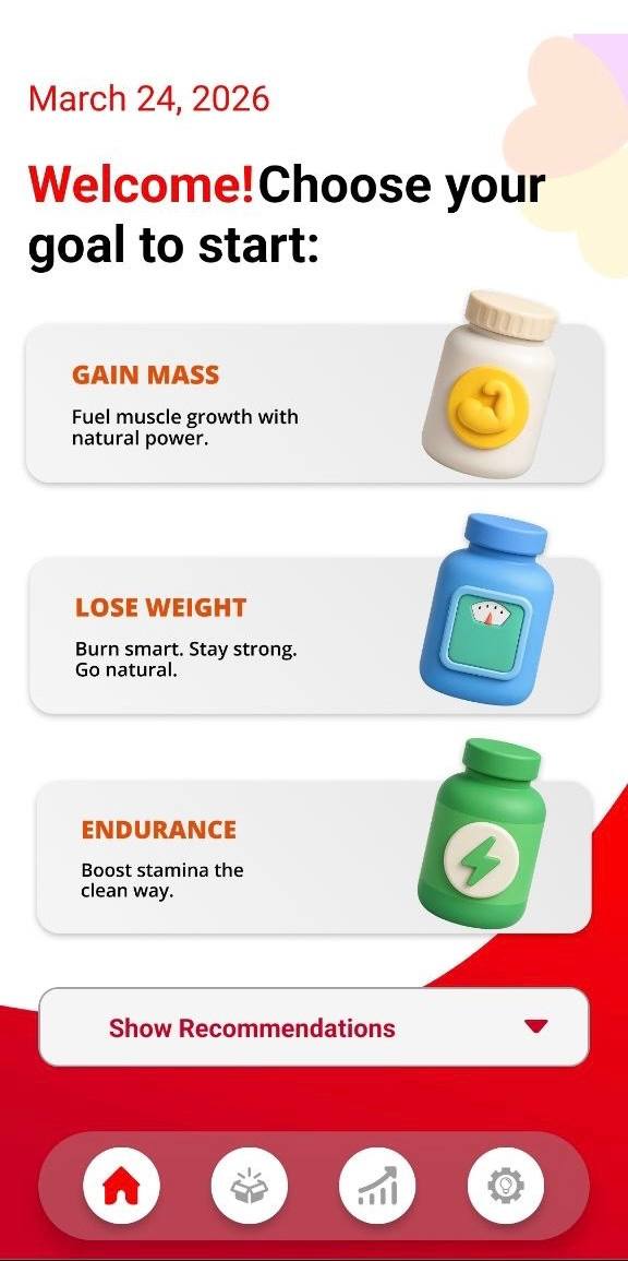 Goal selection screen